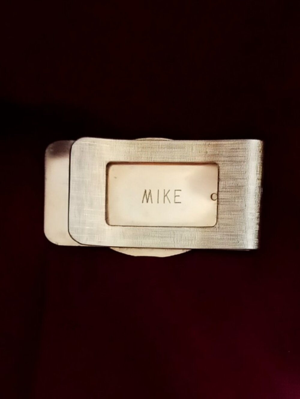 Vintage Gold-Tone Money Clip with Authentic 1937 F Buffalo Nickel & Name: "MIKE"